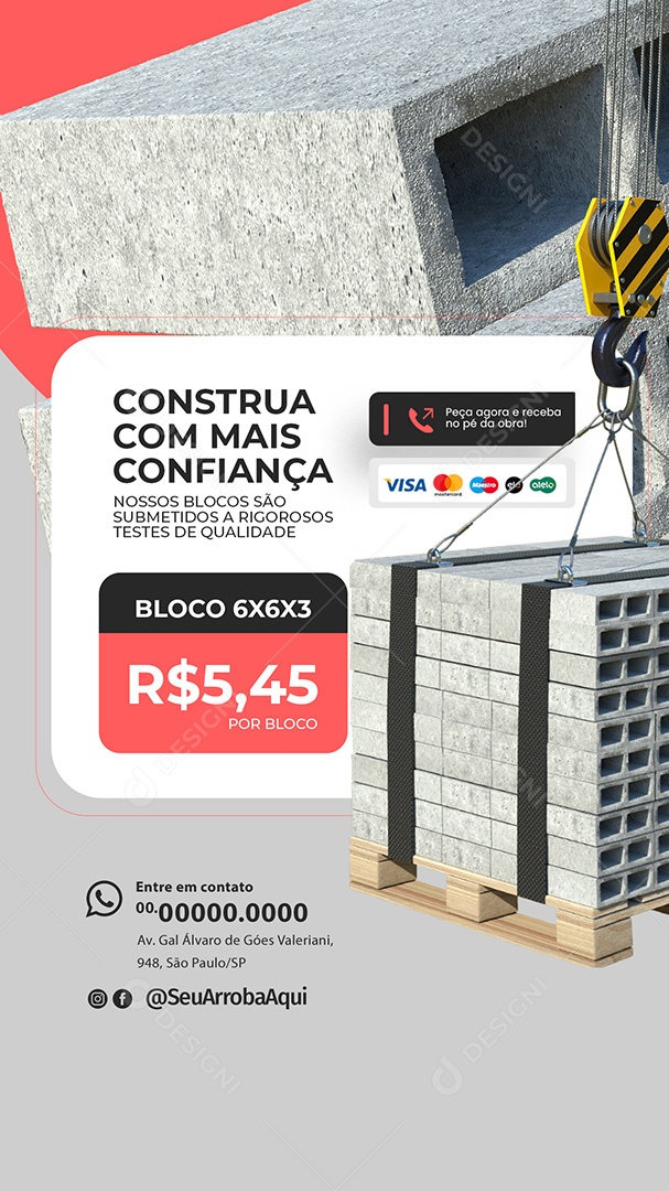 Story Construa com mais Confiança Social Media PSD Editável