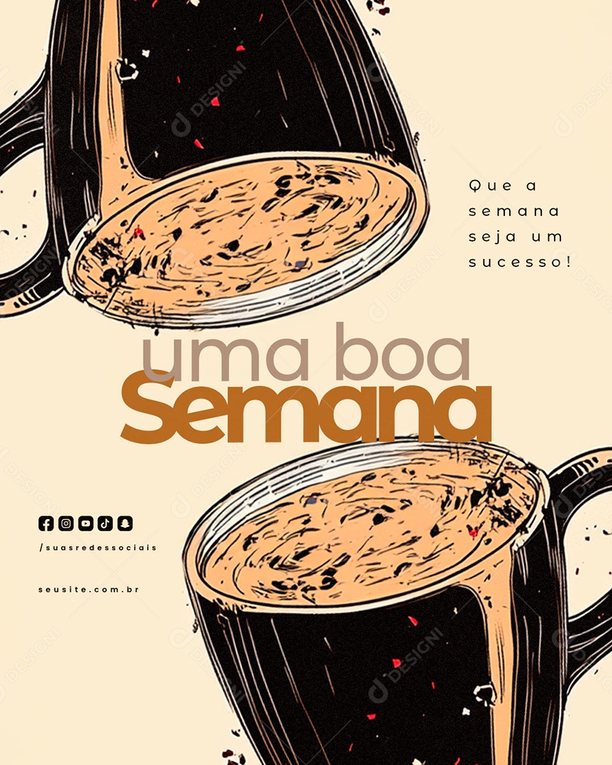 Frase Motivacional Que a Semana Seja Um Sucesso Social Media PSD Editável