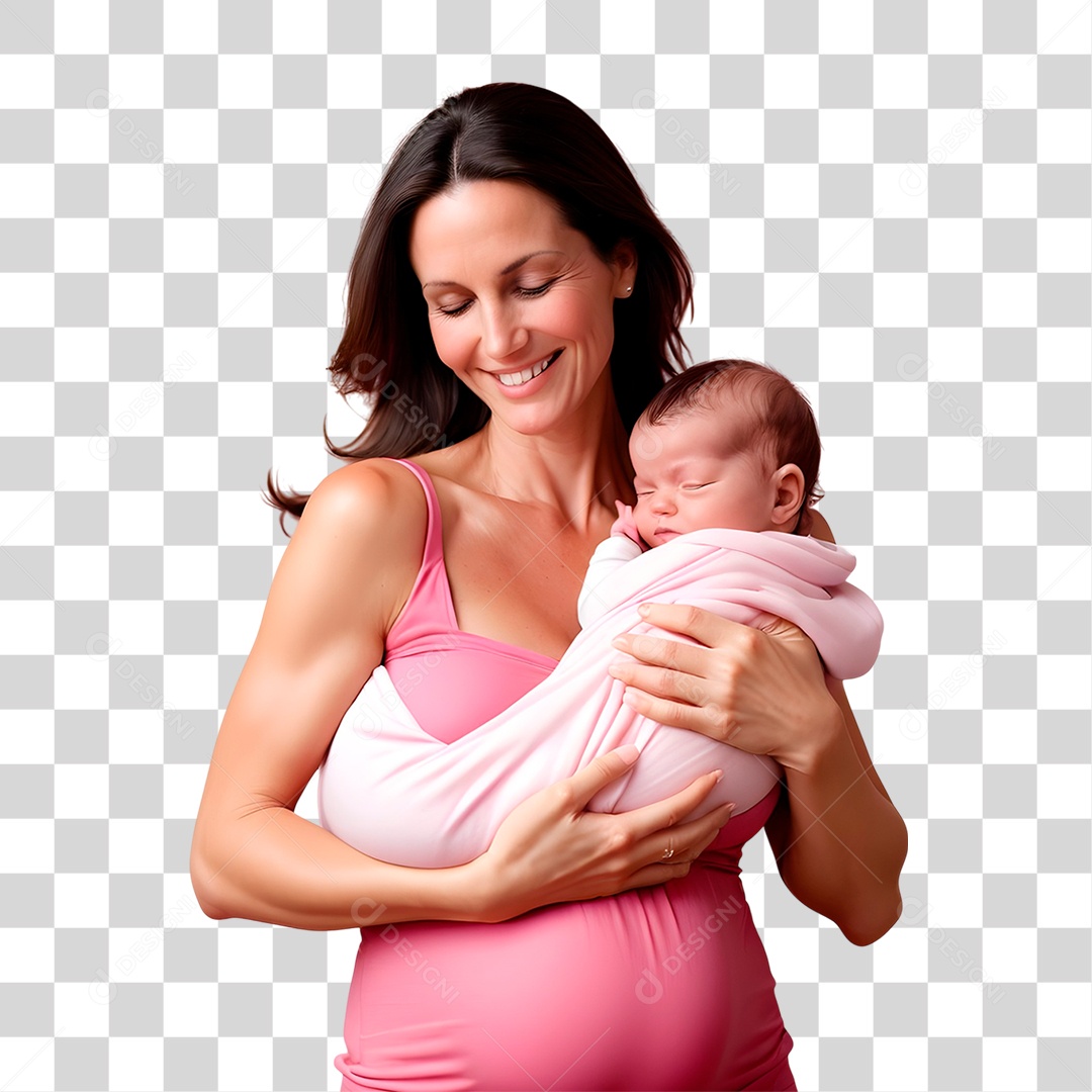Mulher com Bebê PNG Transparente