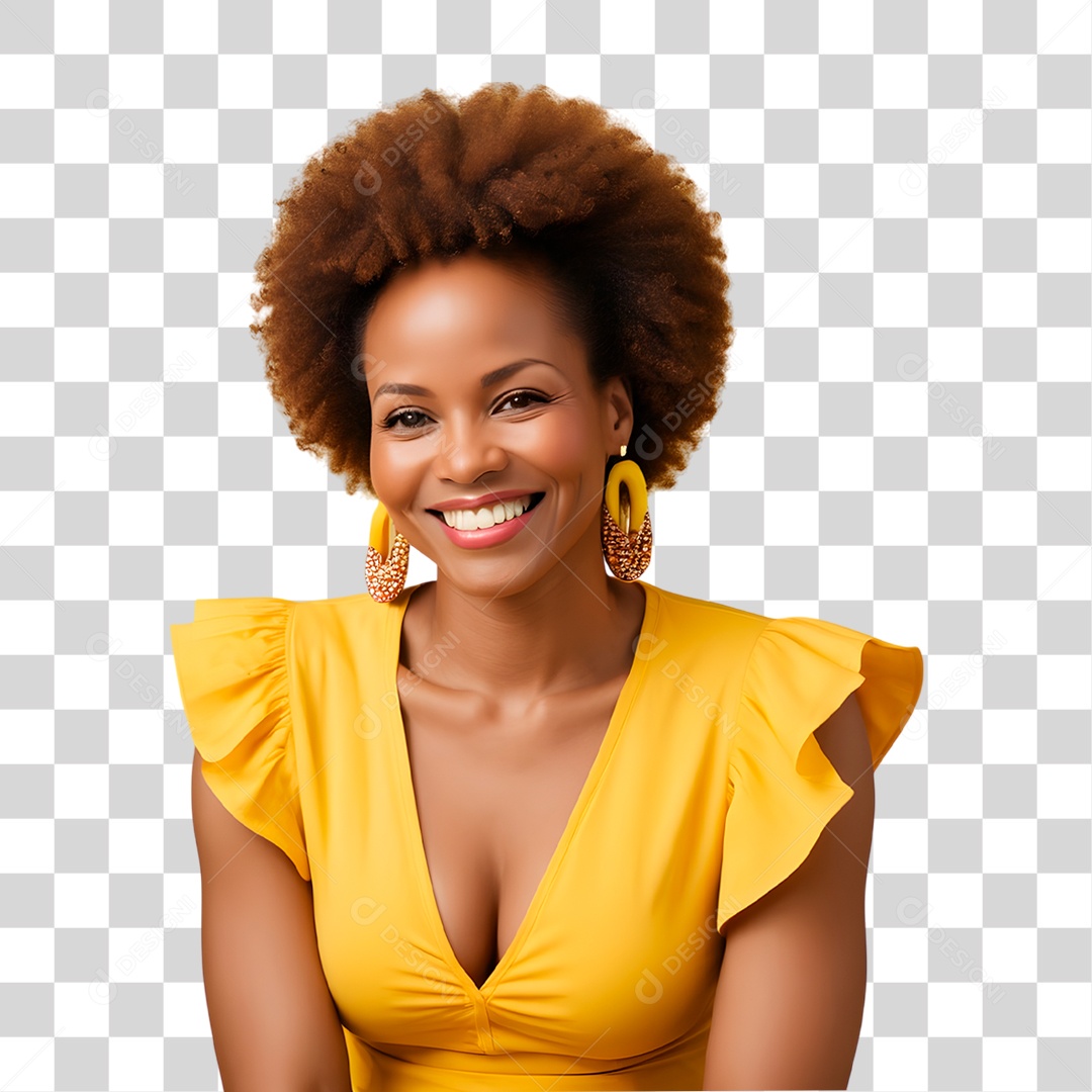 Mulher Morena Sorrindo PNG Transparente