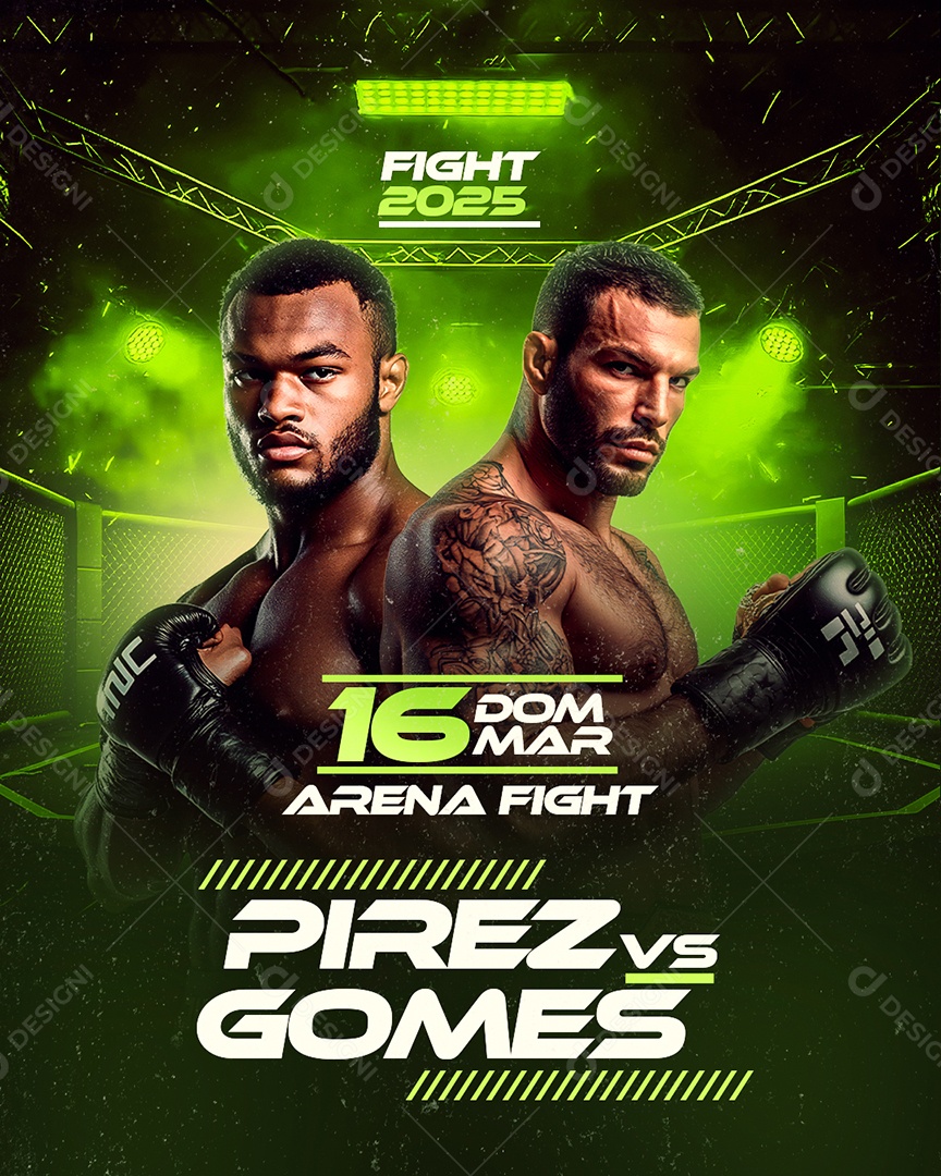 Luta Pirez VS Gomes Social Media PSD Editável
