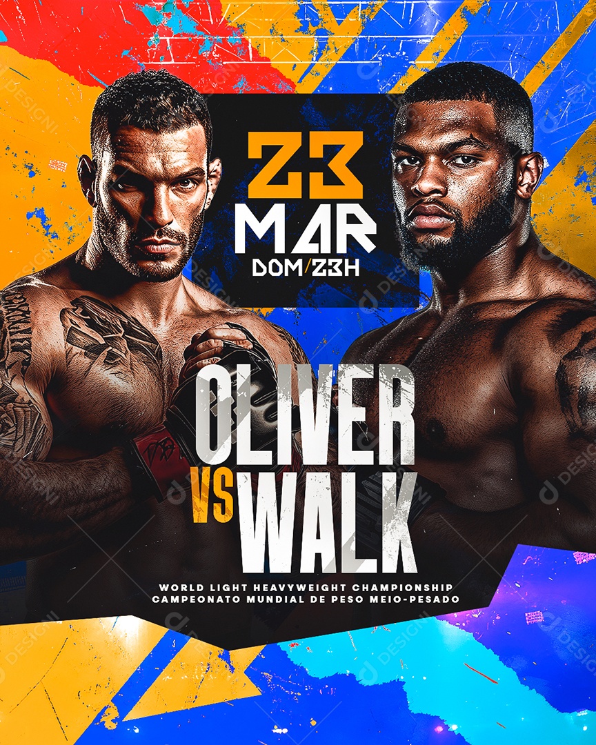 Luta Oliver VS Walk Social Media PSD Editável