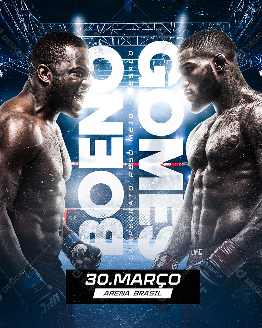 Luta Campeonato Peso Meio Boeno VS Gomes Social Media PSD Editável