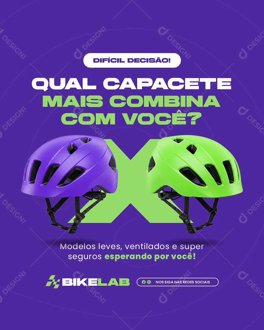 Bicicletaria Difícil Decisão Social Media PSD Editável