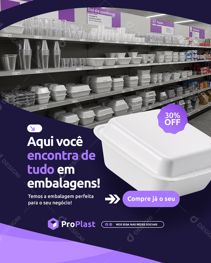 Embalagem Plástica Aqui Você Encontra de Tudo em Embalagens Social Media PSD Editável