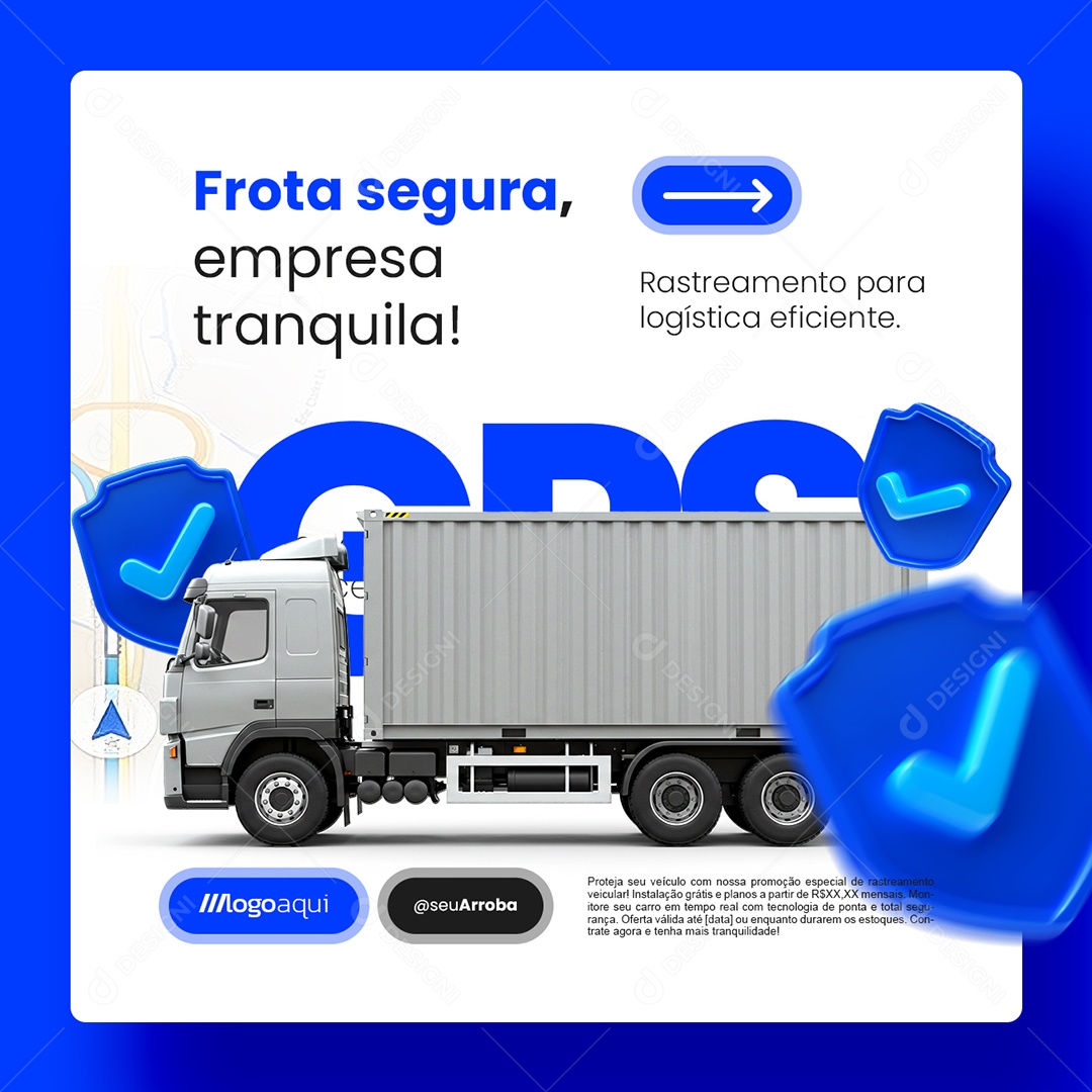 Rastreamento Veícular Frota Segura Emrpesa Tranquila Social Media PSD Editável