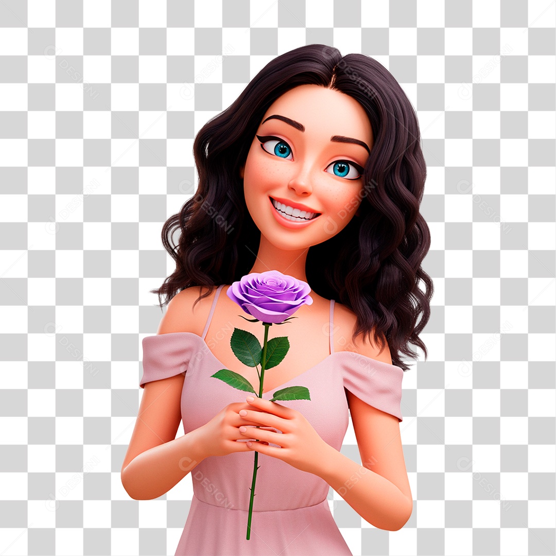 Personagem Mulher Sorrindo PNG Transparente