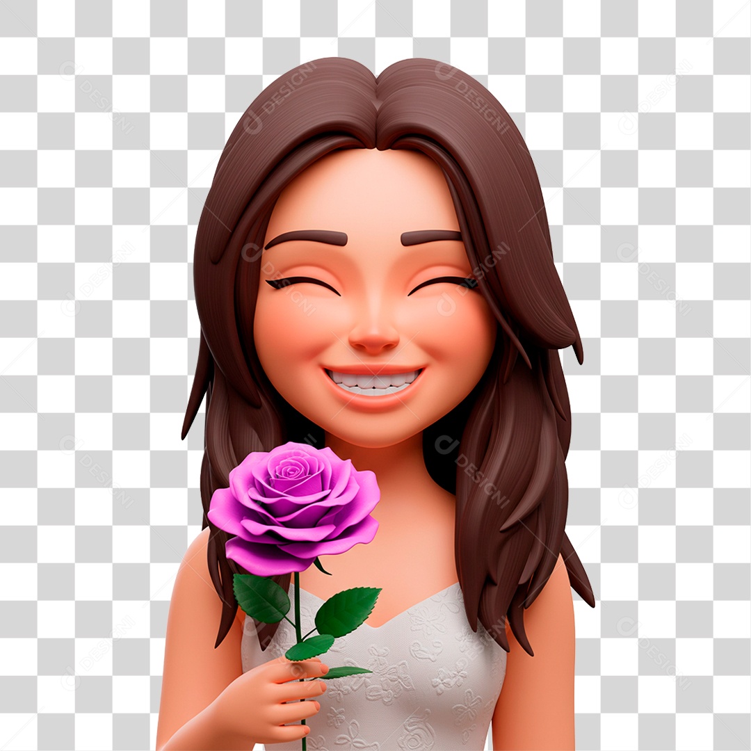 Personagem Mulher Sorrindo PNG Transparente