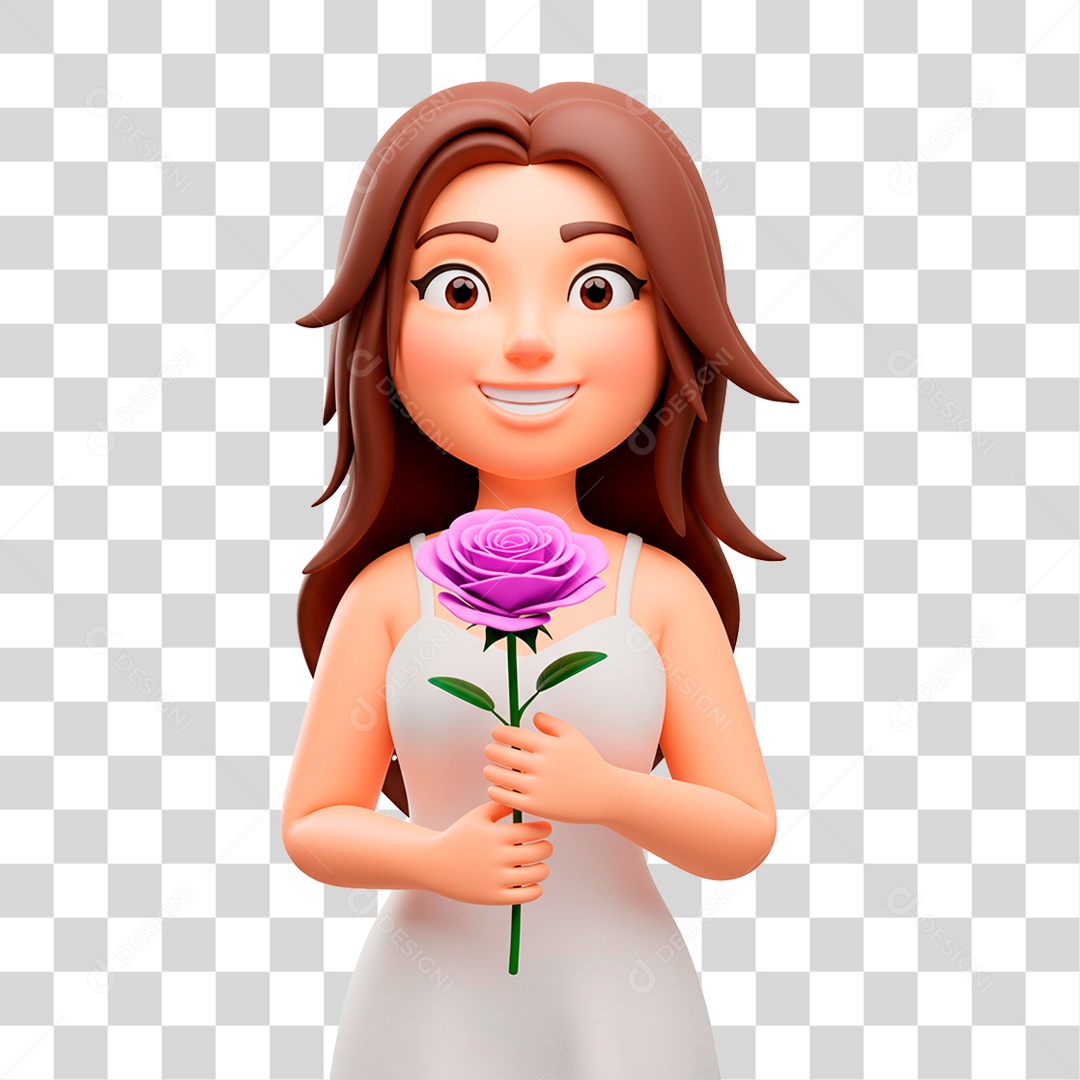 Personagem Mulher Sorrindo PNG Transparente