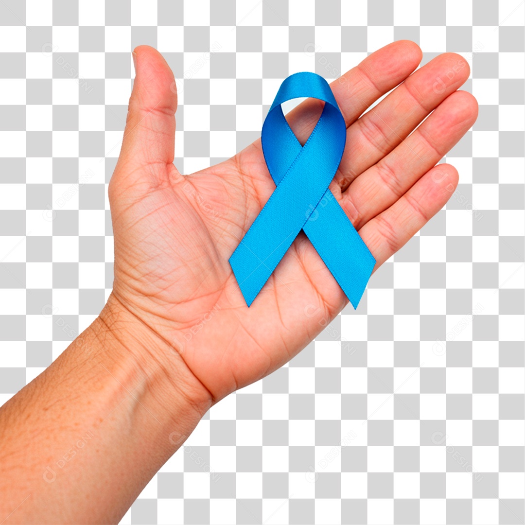 Hand Holding Transparent Blue Ribbon PNG