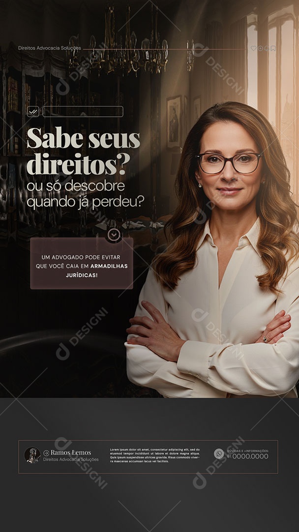 Story Escritório de Advocacia Sabe seus Direitos Social Media PSD Editável