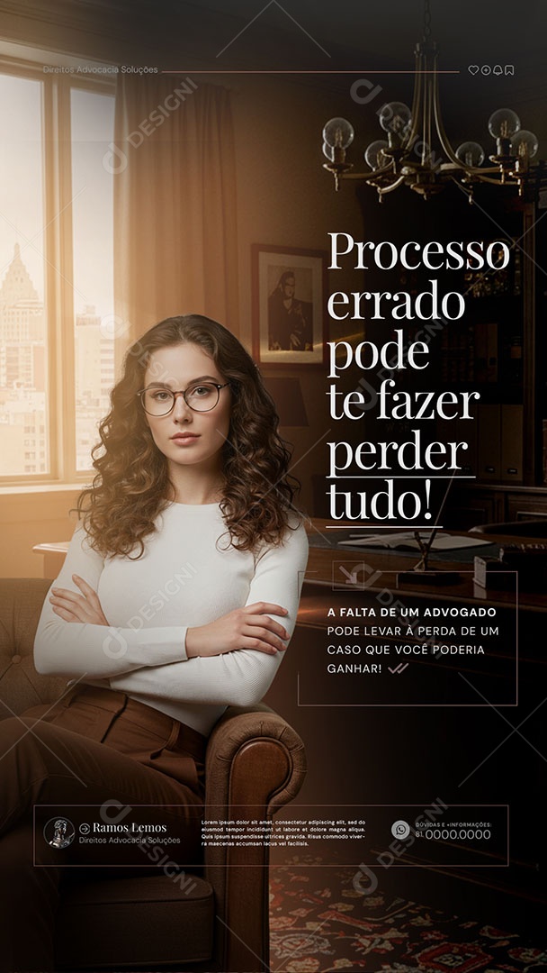 Story Escritório de Advocacia na Falta de um Advogado Social Media PSD Editável