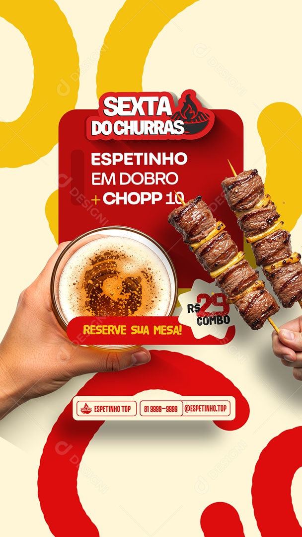Story Bar e Espetinho Promoção Carnaval Social Media PSD Editável