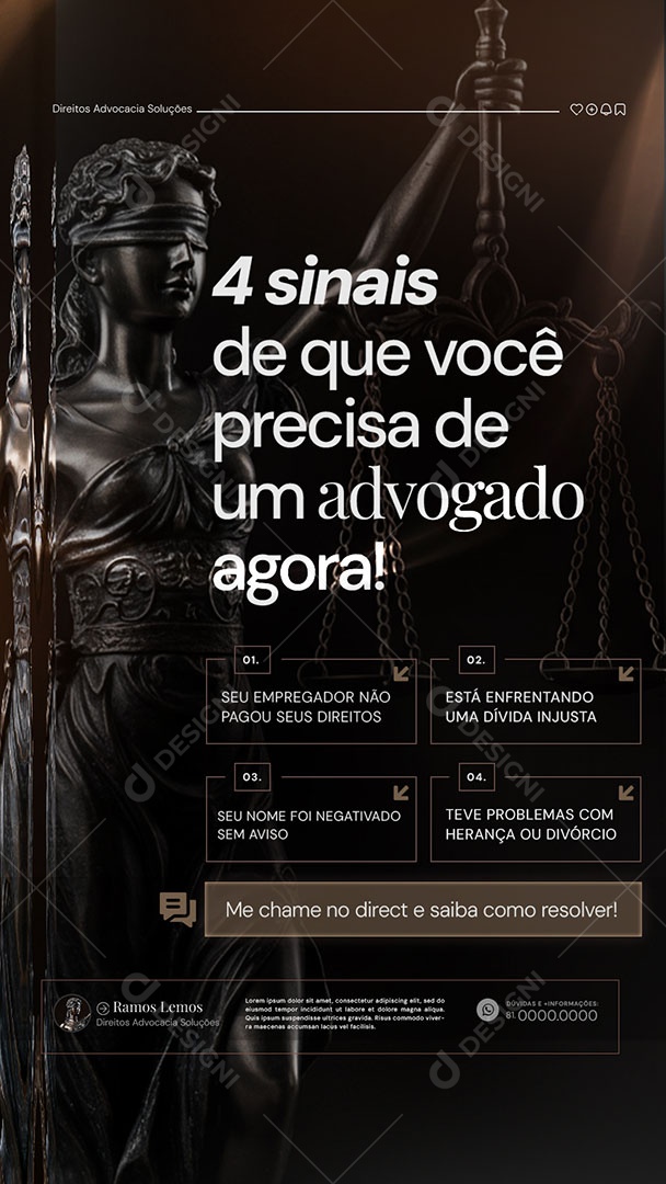 Story Escritório de Advocacia 4 Sinais Social Media PSD Editável