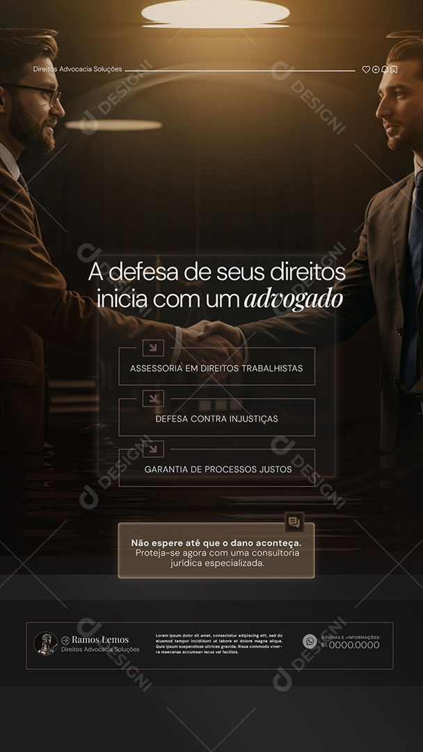 Story Escritório de Advocacia Serviços Social Media PSD Editável