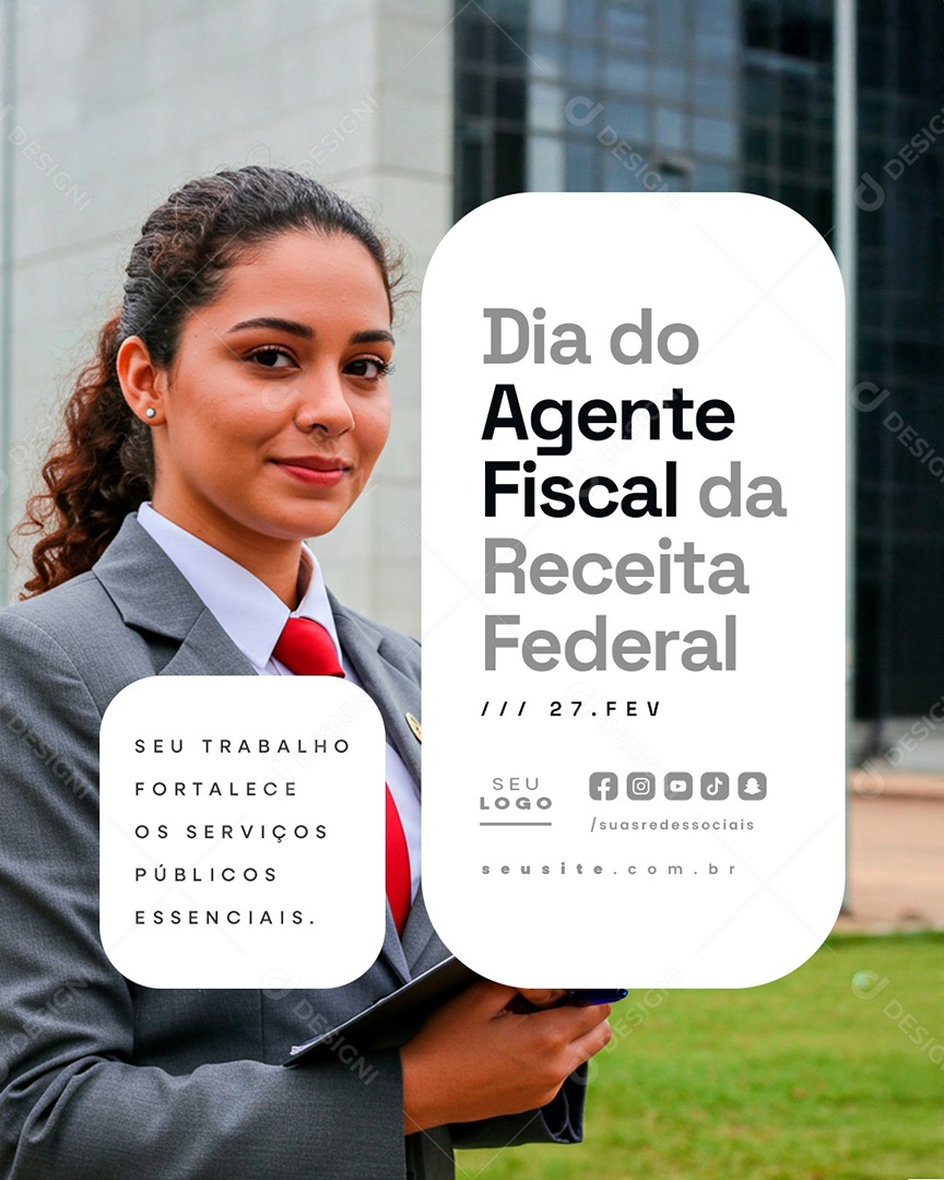 Social Media Dia Do Agente Fiscal Da Receita Federal 27 de Fevereiro PSD Editável