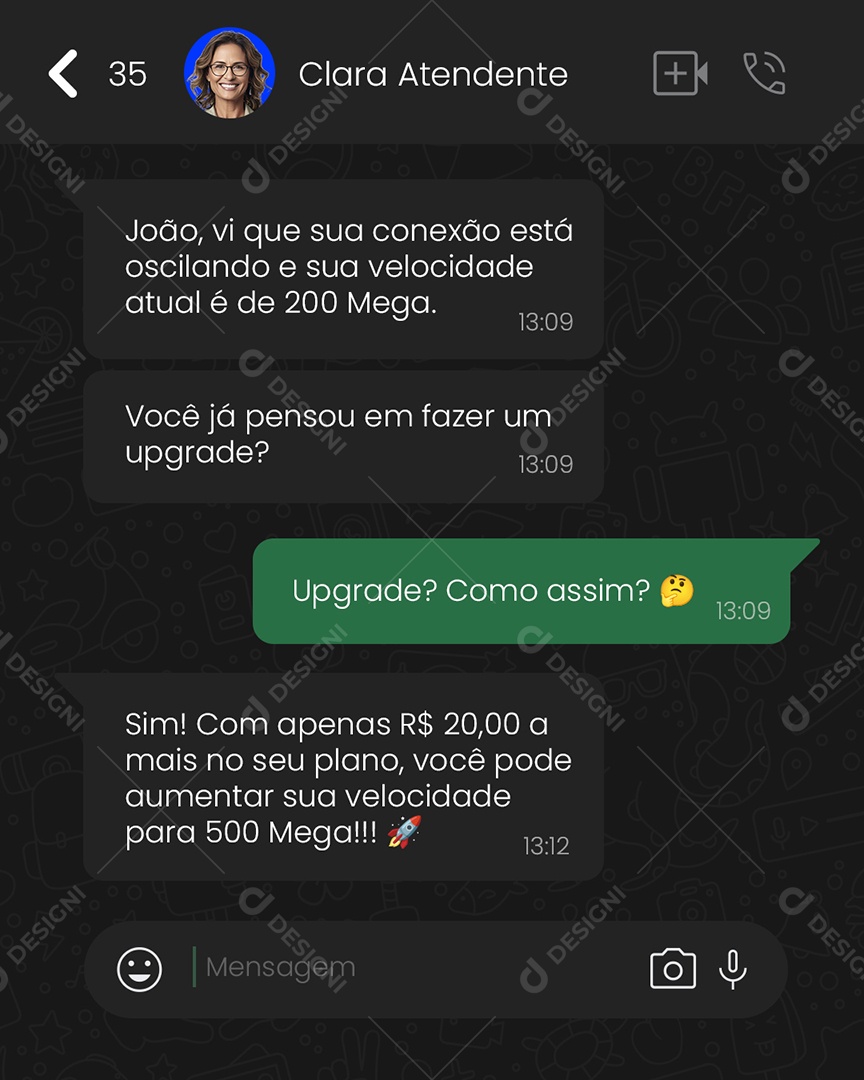 Provedor de Internet Planos Chat Atendimento Social Media PSD Editável
