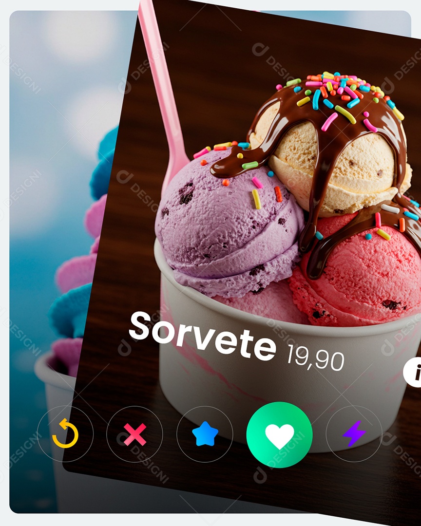 Sorveteria Feedback Sorvete Social Media PSD Editável