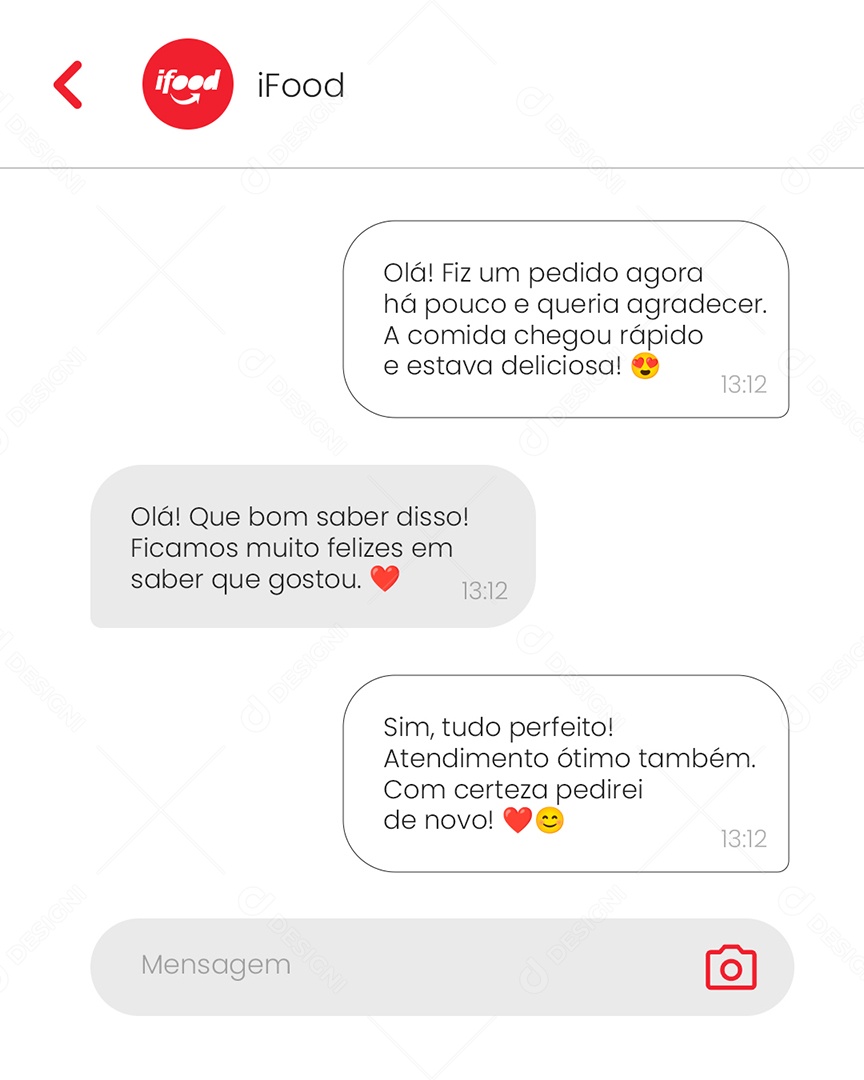 Ifood Feedback A Comida Chegou Rápido Social Media PSD Editável