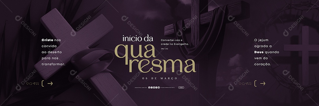 Carrossel Início da Quaresma 05 de Março O Jejum Agrada a Deus Social Media PSD Editável