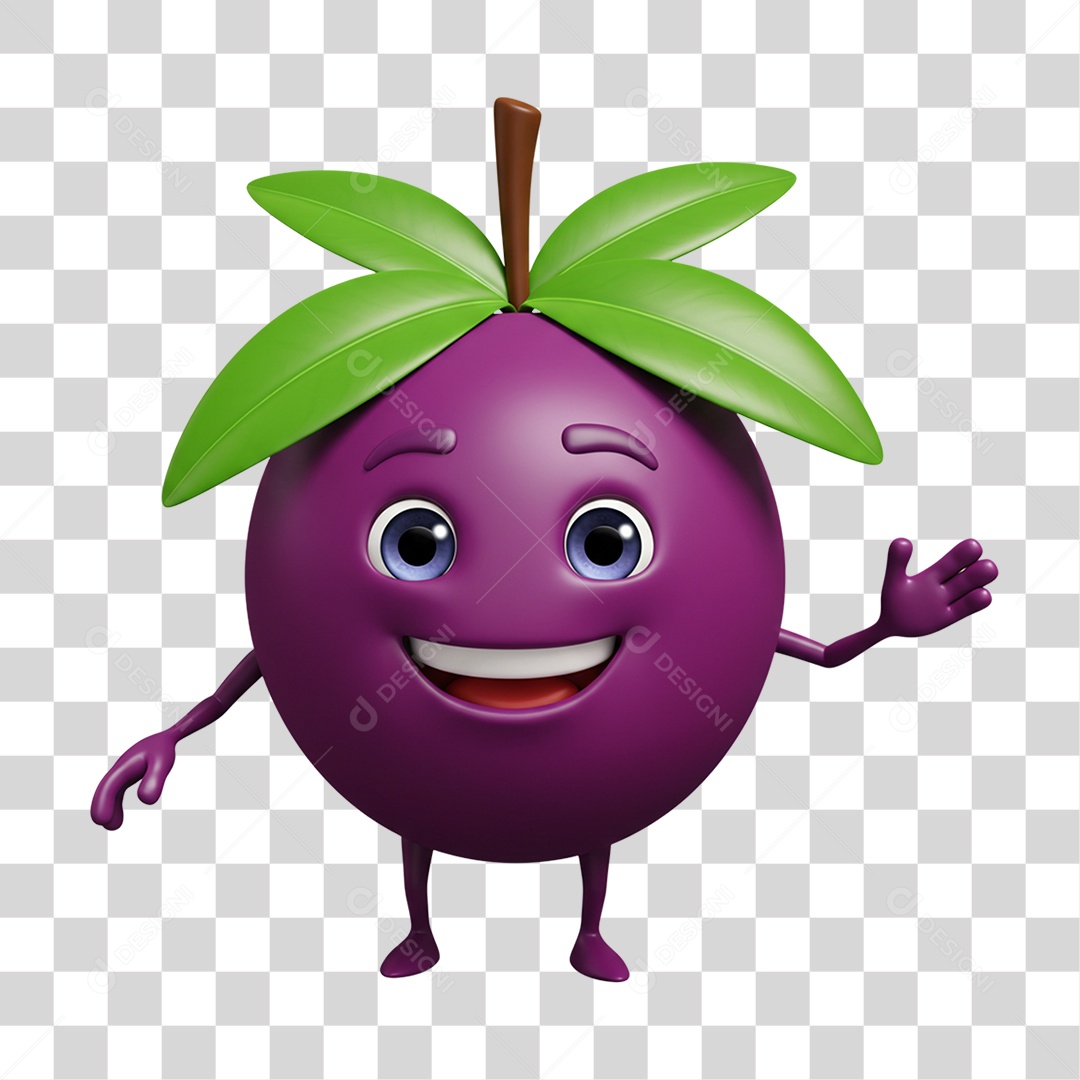 Mascote de Açaí PNG Transparente