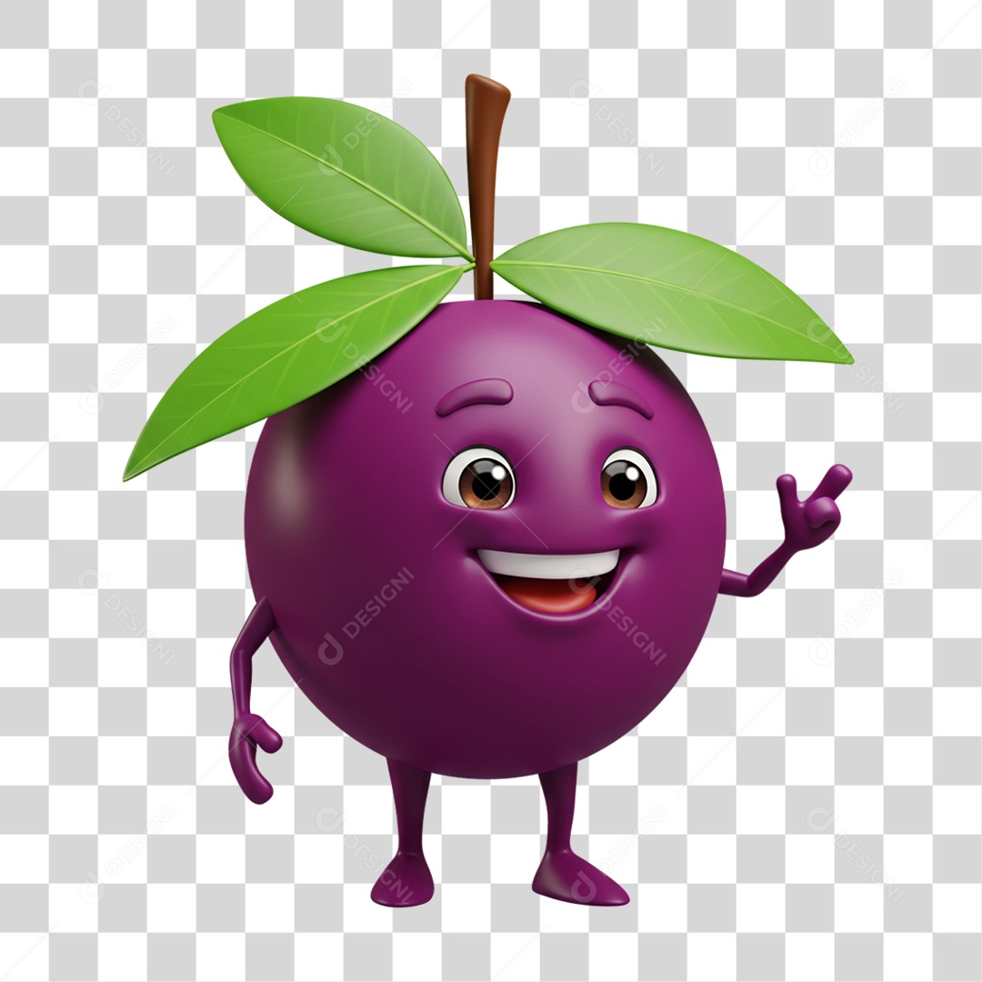 Mascote de Açaí PNG Transparente