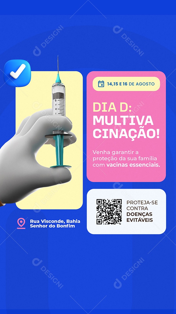 Story Vacinação Dia D Multivacinação Social Media PSD Editável
