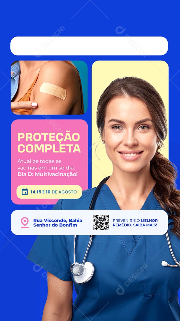 Story Vacinação Proteção Completa Social Media PSD Editável