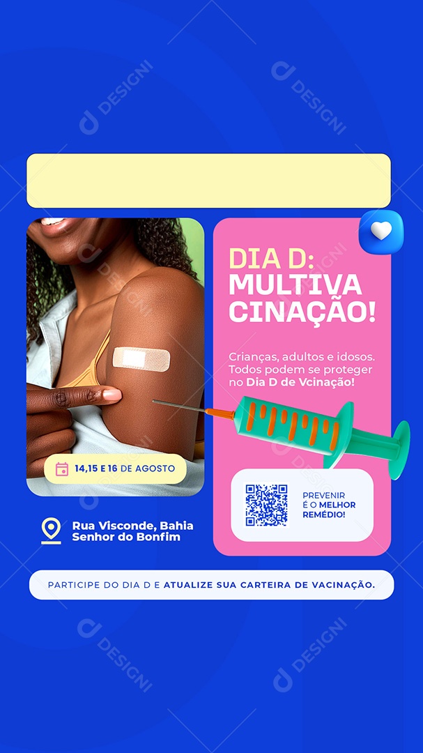 Story Vacinação Dia D Multivacinação Social Media PSD Editável