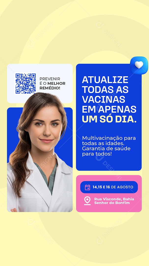 Story Vacinação Atualize Todas as Vacinas Social Media PSD Editável