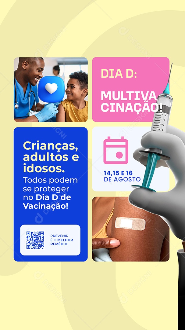 Story Vacinação Dia De Multivacinação Social Media PSD Editável