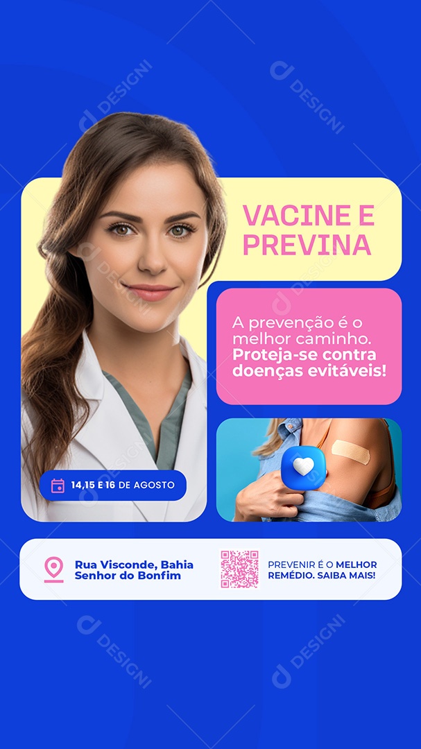 Story Vacinação Vacine e Previna Social Media PSD Editável