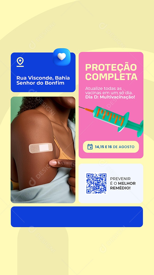 Story Vacinação Proteção Completa Social Media PSD Editável