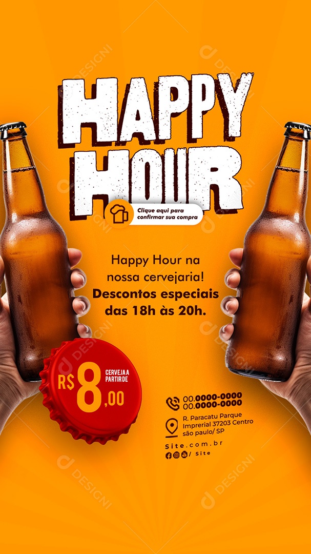 Story Cervejaria Happy Hour Social Media PSD Editável