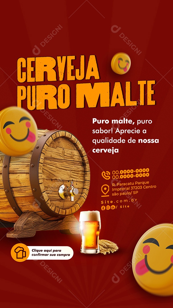 Story Cervejaria Cerveja Puro Malte Social Media PSD Editável