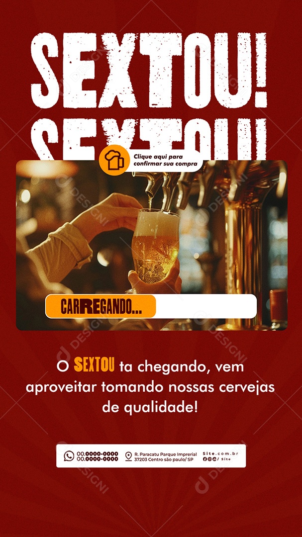 Story Cervejaria Sextou Social Media PSD Editável