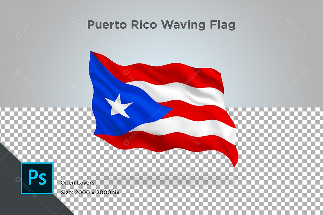 Mockup de Bandeira de País PSD Editável