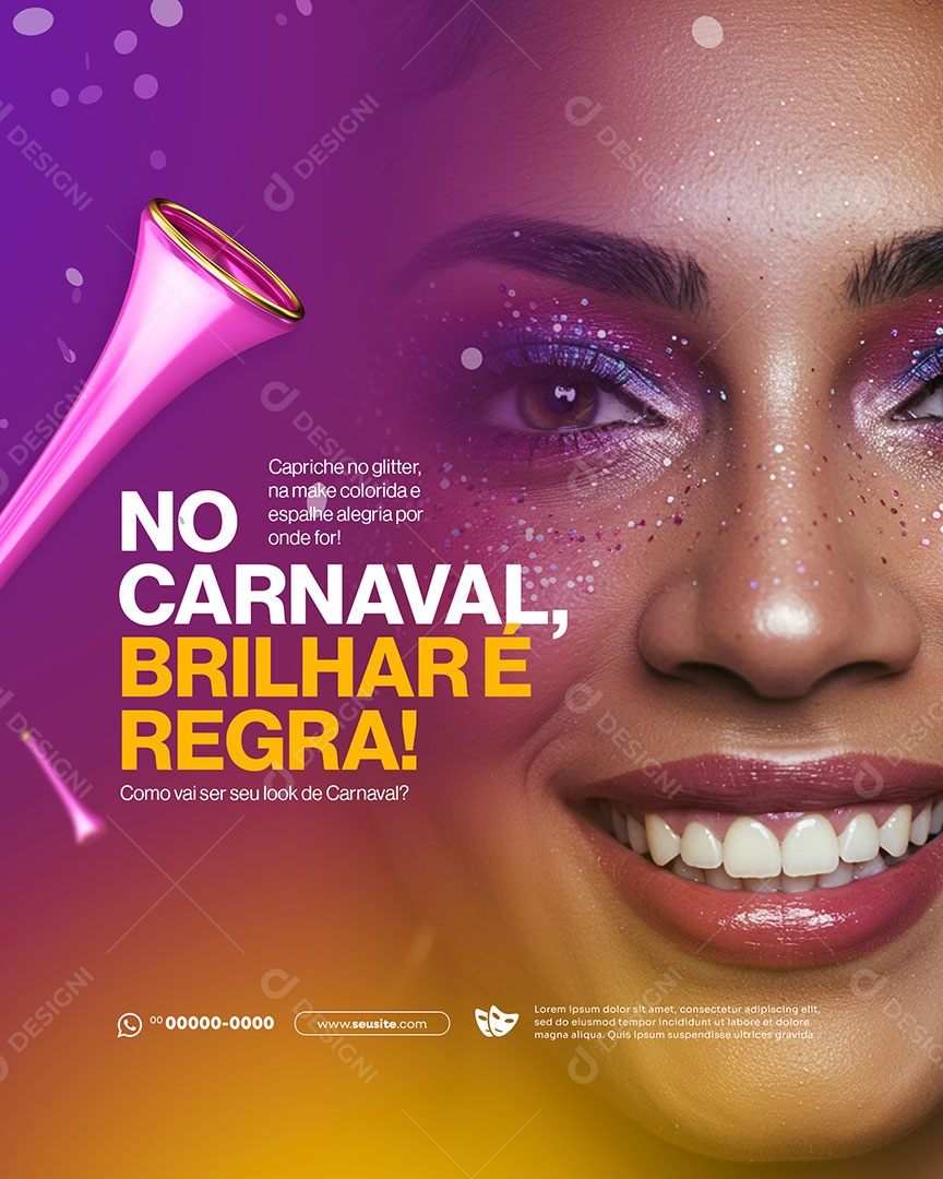 Carnaval Brilhar é a Regra Social Media PSD Editável