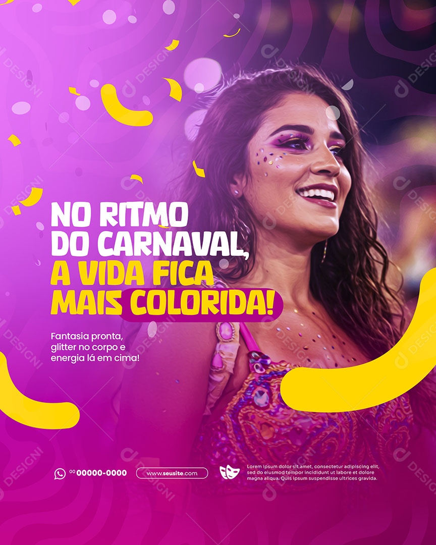 Carnaval no Ritmo do Carnaval Social Media PSD Editável