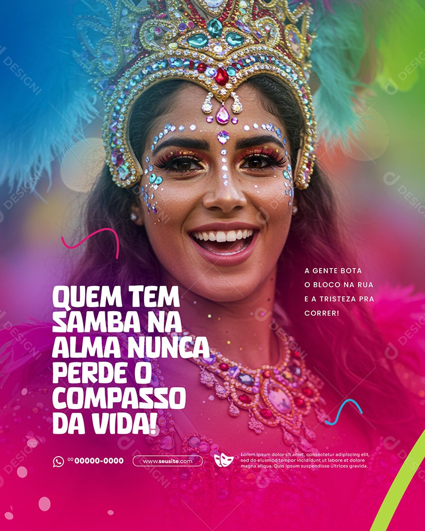 Carnaval e Samba Social Media PSD Editável