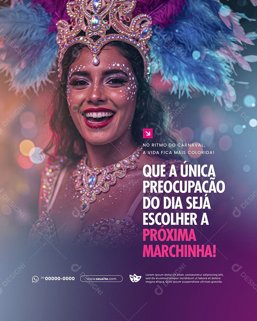 Carnaval Próxima Marchinha Social Media PSD Editável