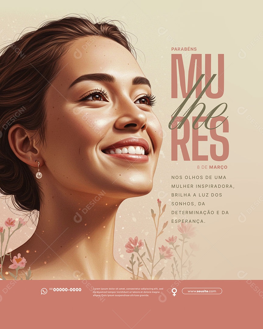 Dia Internacional Das Mulheres 08 de Março Social Media PSD Editável
