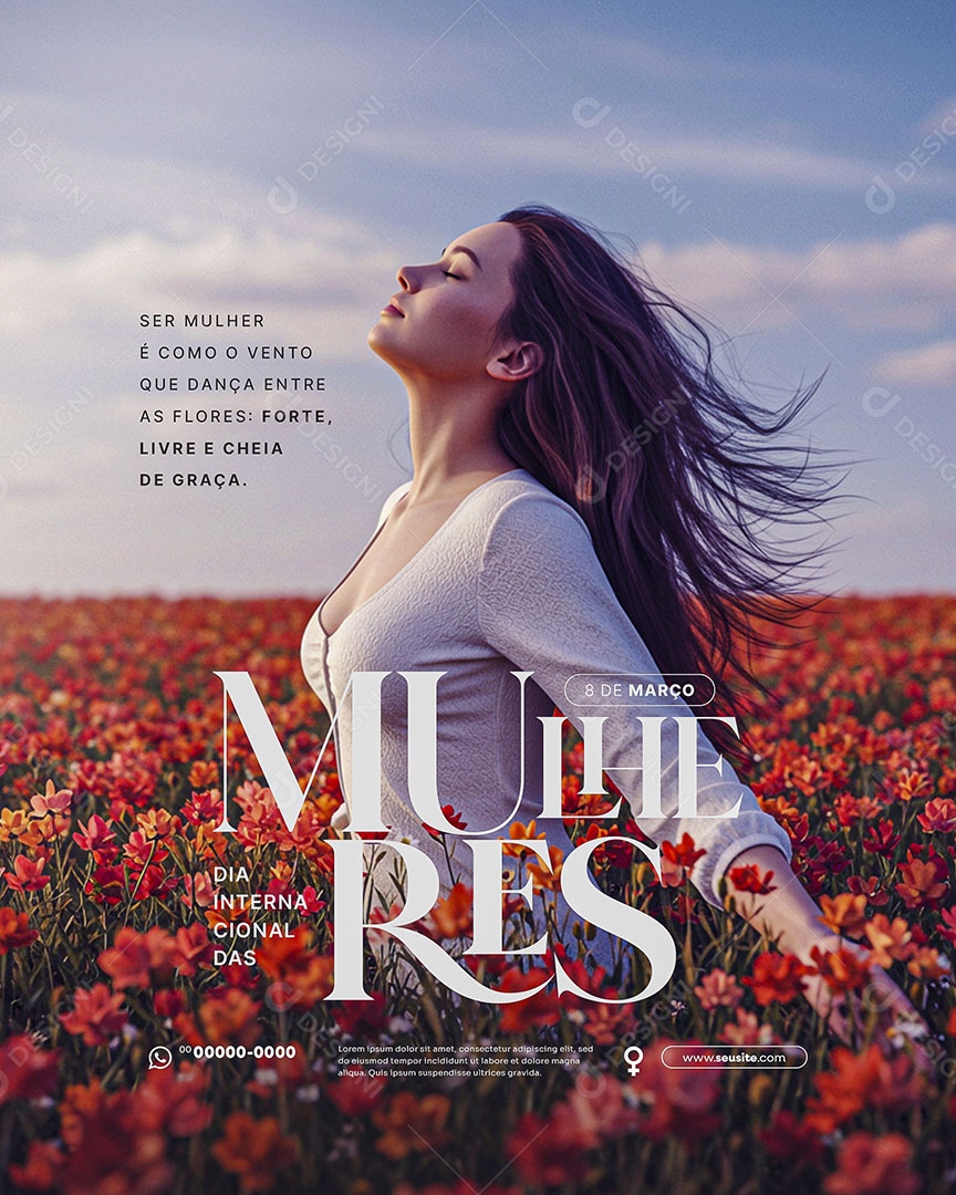 Dia Internacional Das Mulheres 08 de Março Social Media PSD Editável