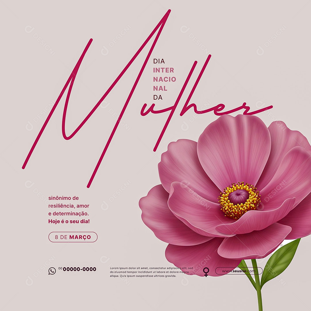 Dia Internacional Das Mulheres 08 de Março Social Media PSD Editável