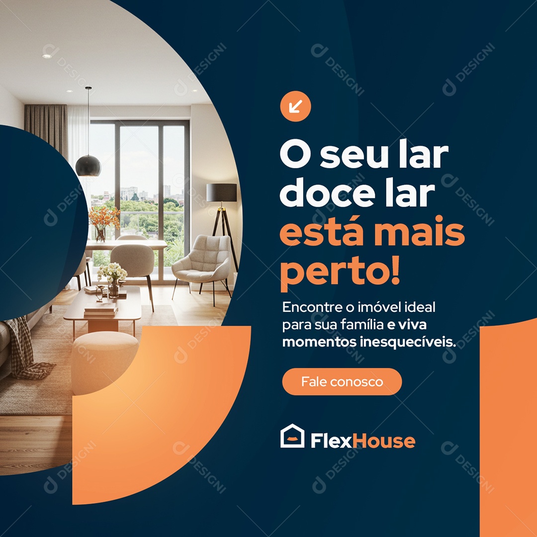 Imobiliária O Seu Lar Doce Lar Está Mais Perto Social Media PSD Editável