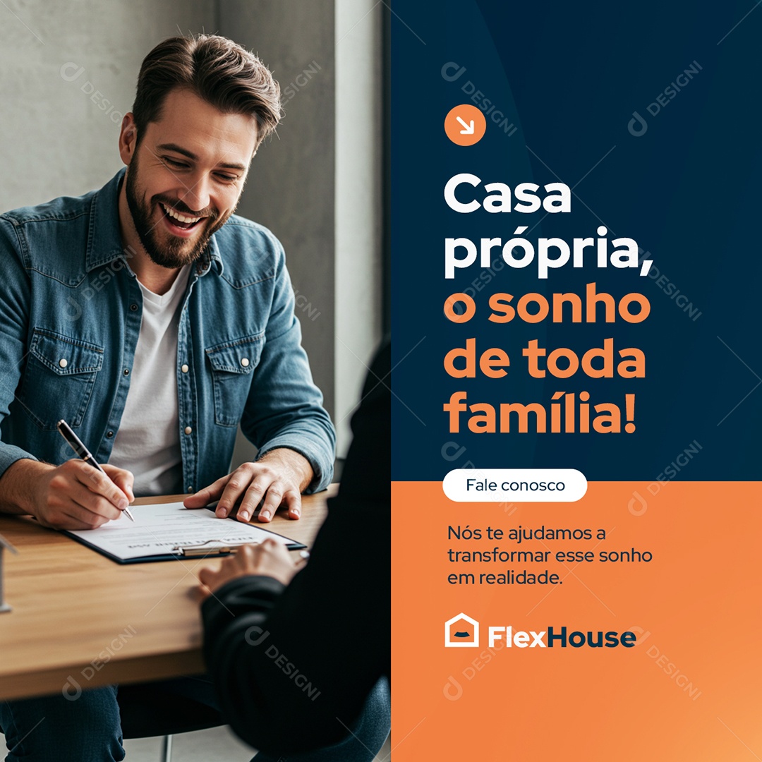 Imobiliária Casa Própria o Sonho de Toda Família Social Media PSD Editável