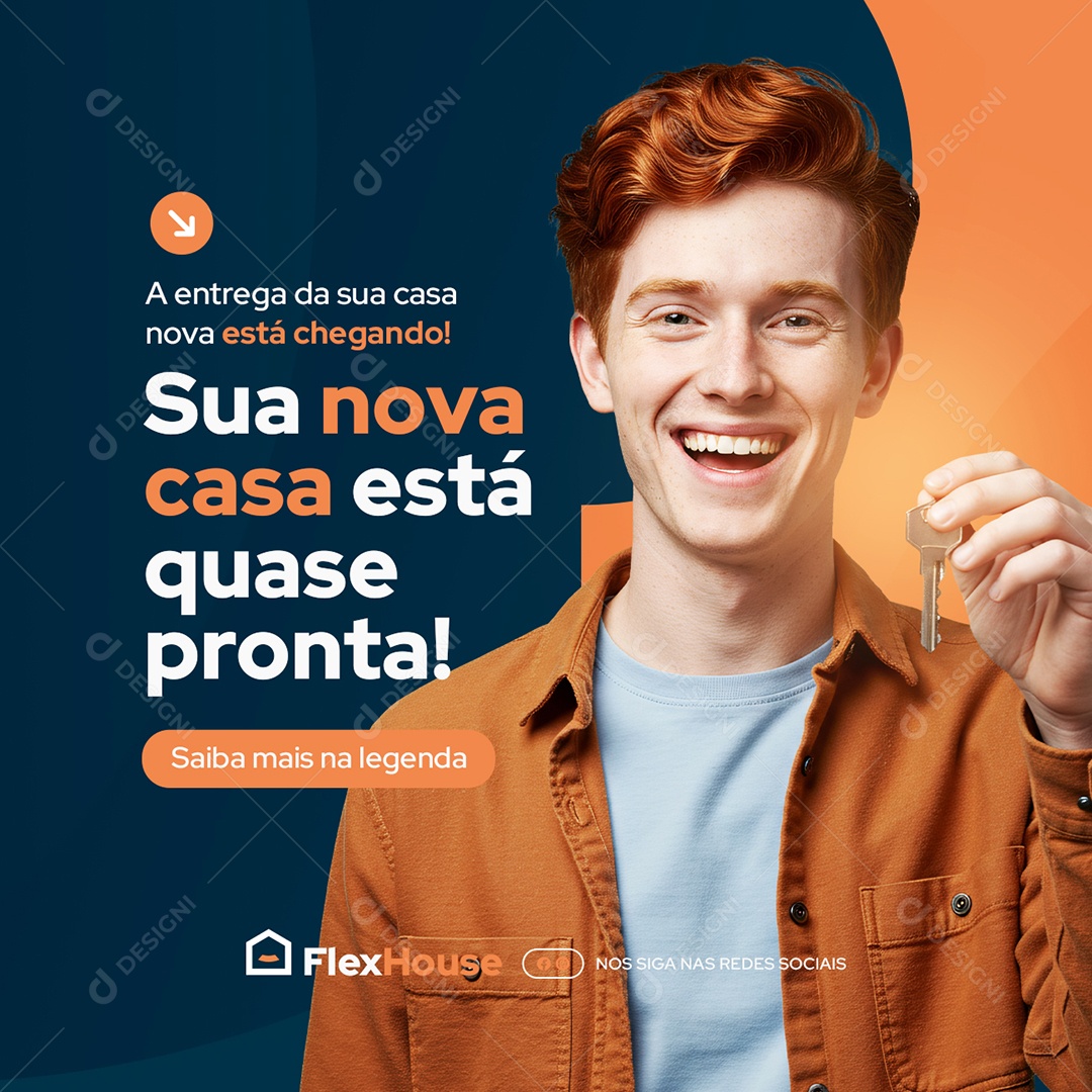 Imobiliária Sua Nova Casa Está Quase Pronta Social Media PSD Editável