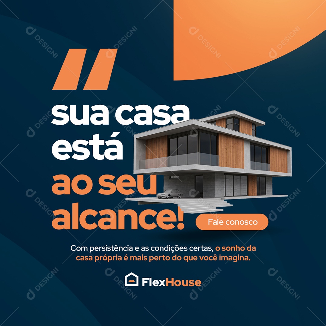 Imobiliária Sua Casa Está ao Seu Alcance Social Media PSD Editável
