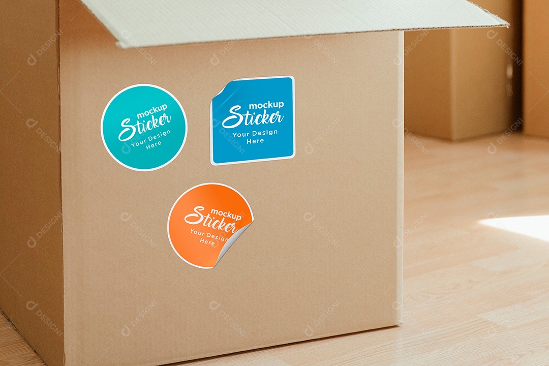 Mockup Adesivo PSD Editável