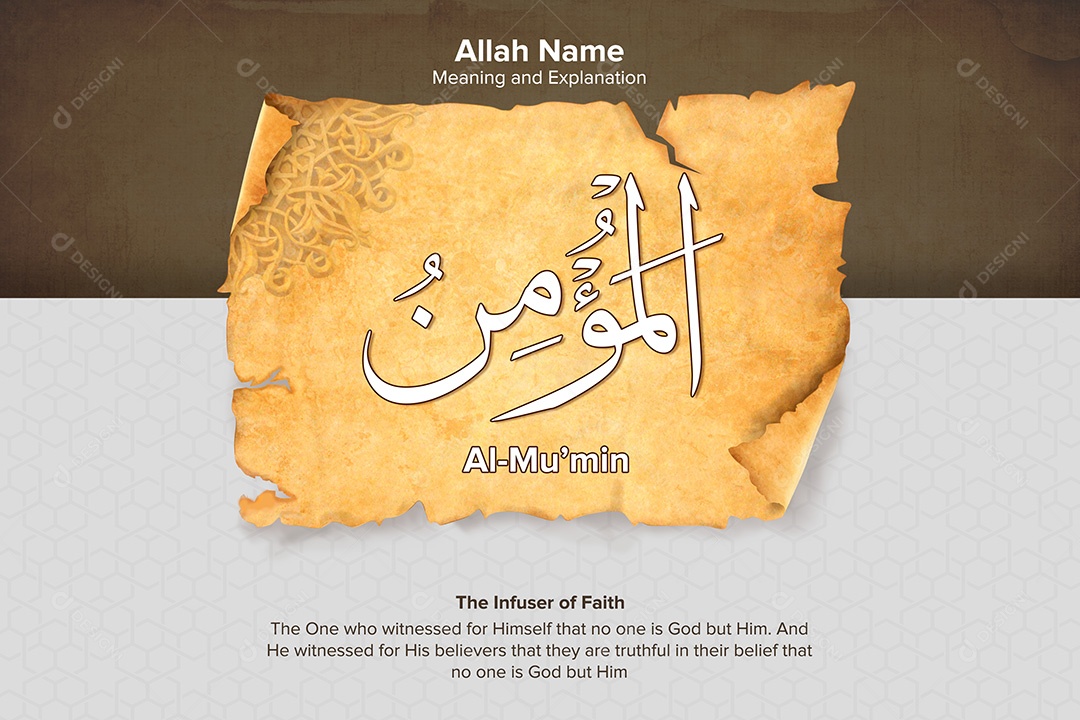 Elemento de Nomes de Allah PSD Editável